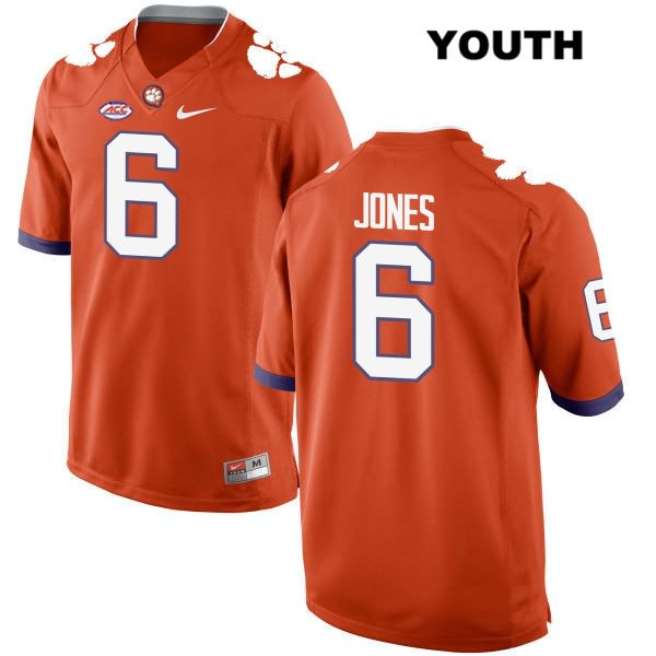 Youth Clemson Tigers #6 Mike Jones Jr. Stitched Orange Authentic Style 2 Nike NCAA College Football Jersey AKY5346NS